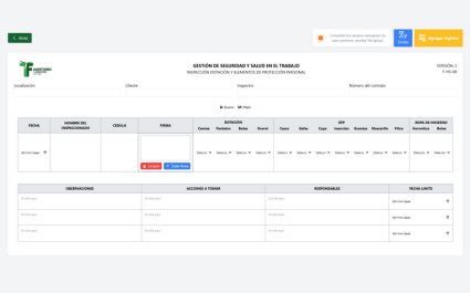 Inspección Dotación